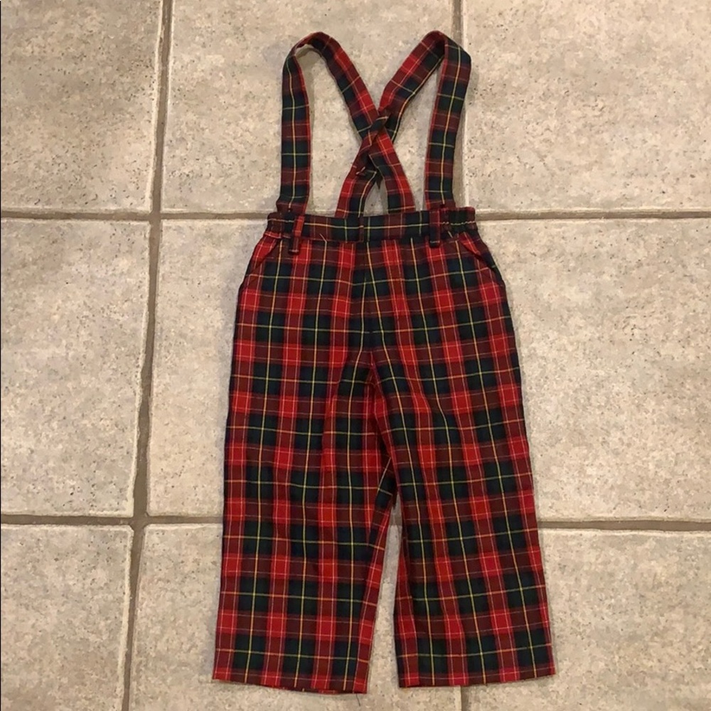 Florence Eiseman Boys Plaid Pants with Suspenders
